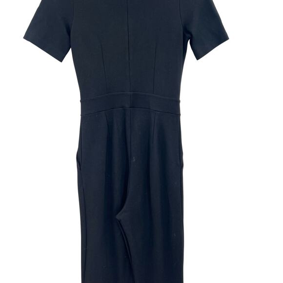& Other Stories Tailored Jumpsuit Lace-Up Neckline Short Sleeve Black Size US 4 - Picture 7 of 12